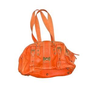 Marzia Made in Italy Soft Orange Leather Satchel Shoulder Handbag